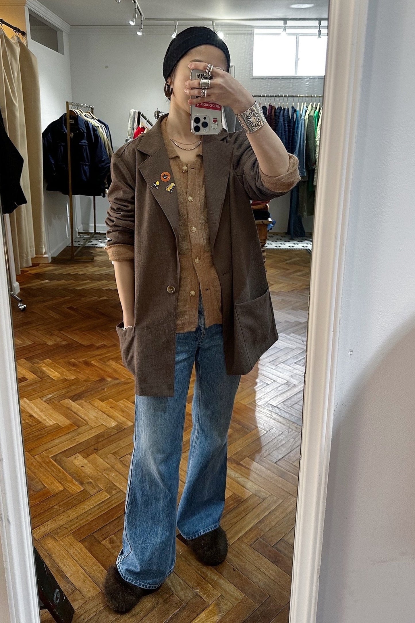 HOWIE polo knit cardigan (beige)