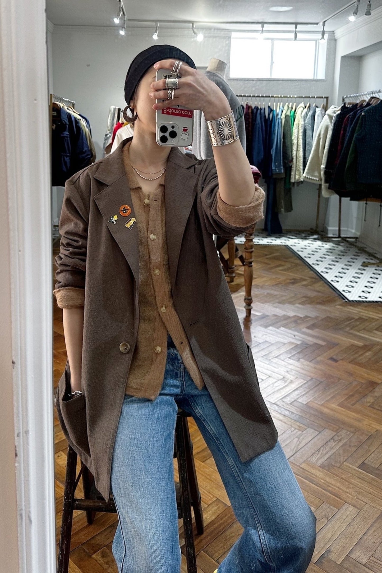 HOWIE polo knit cardigan (beige)