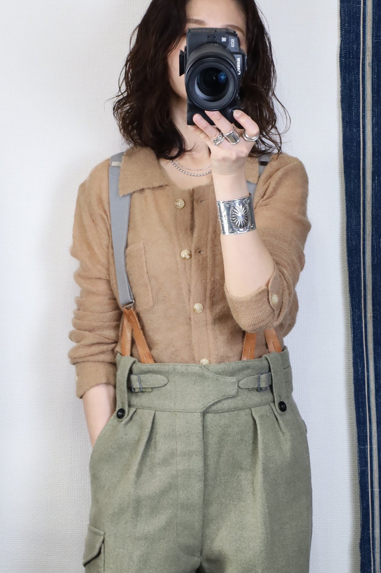 HOWIE polo knit cardigan (beige)