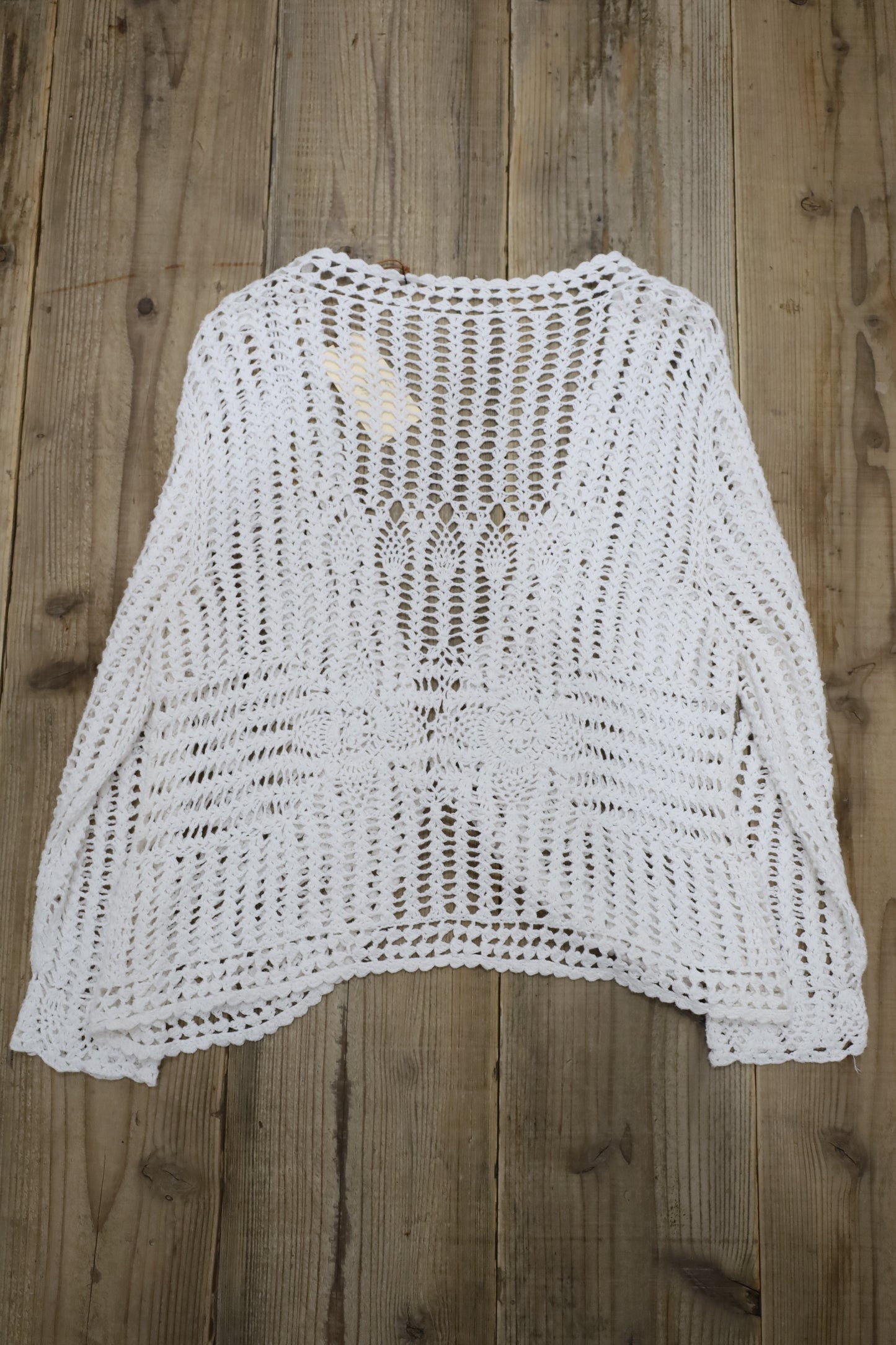 A841 / UNKNOWN USED crochet knit cardigan