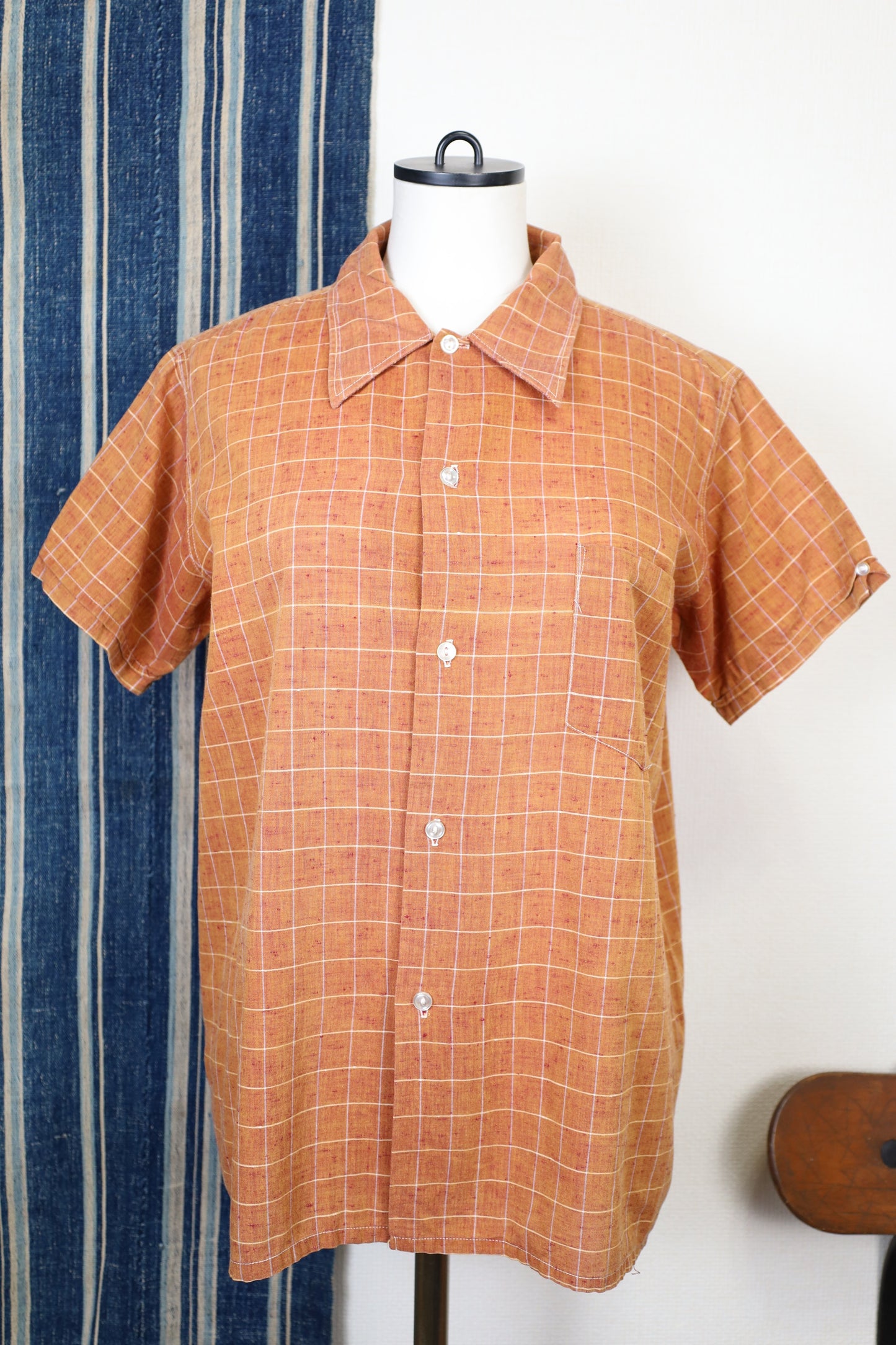437 / 1950-60's Vintage BoReco Nep Fablic Check Shirt