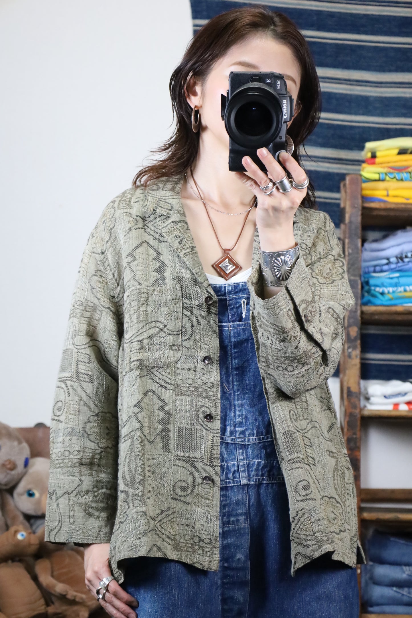 E144 / 2000's Used CHICO'S DESIGN Pattern Jacket