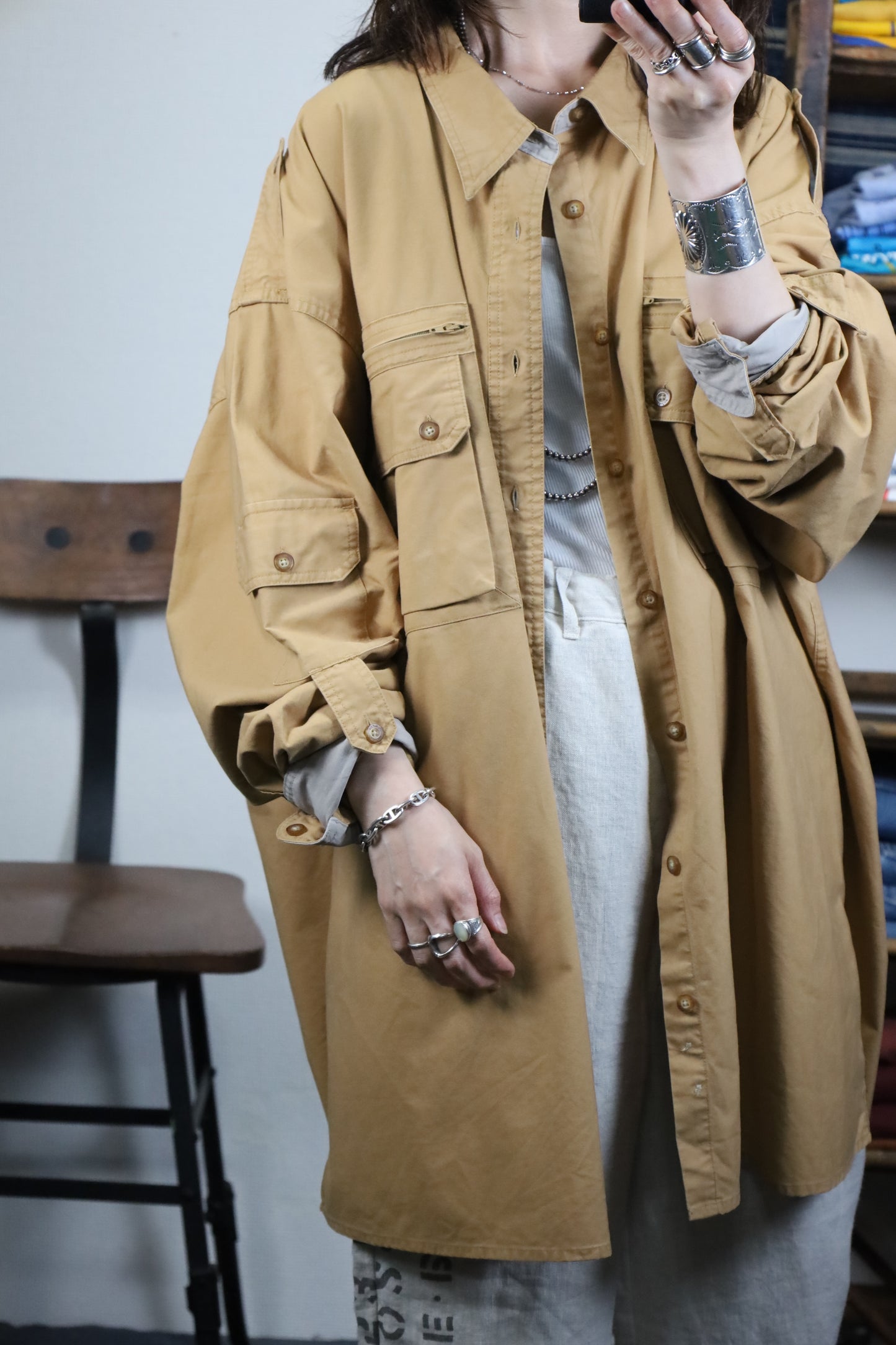 ★135 / 1990's Cabela's safari shirt