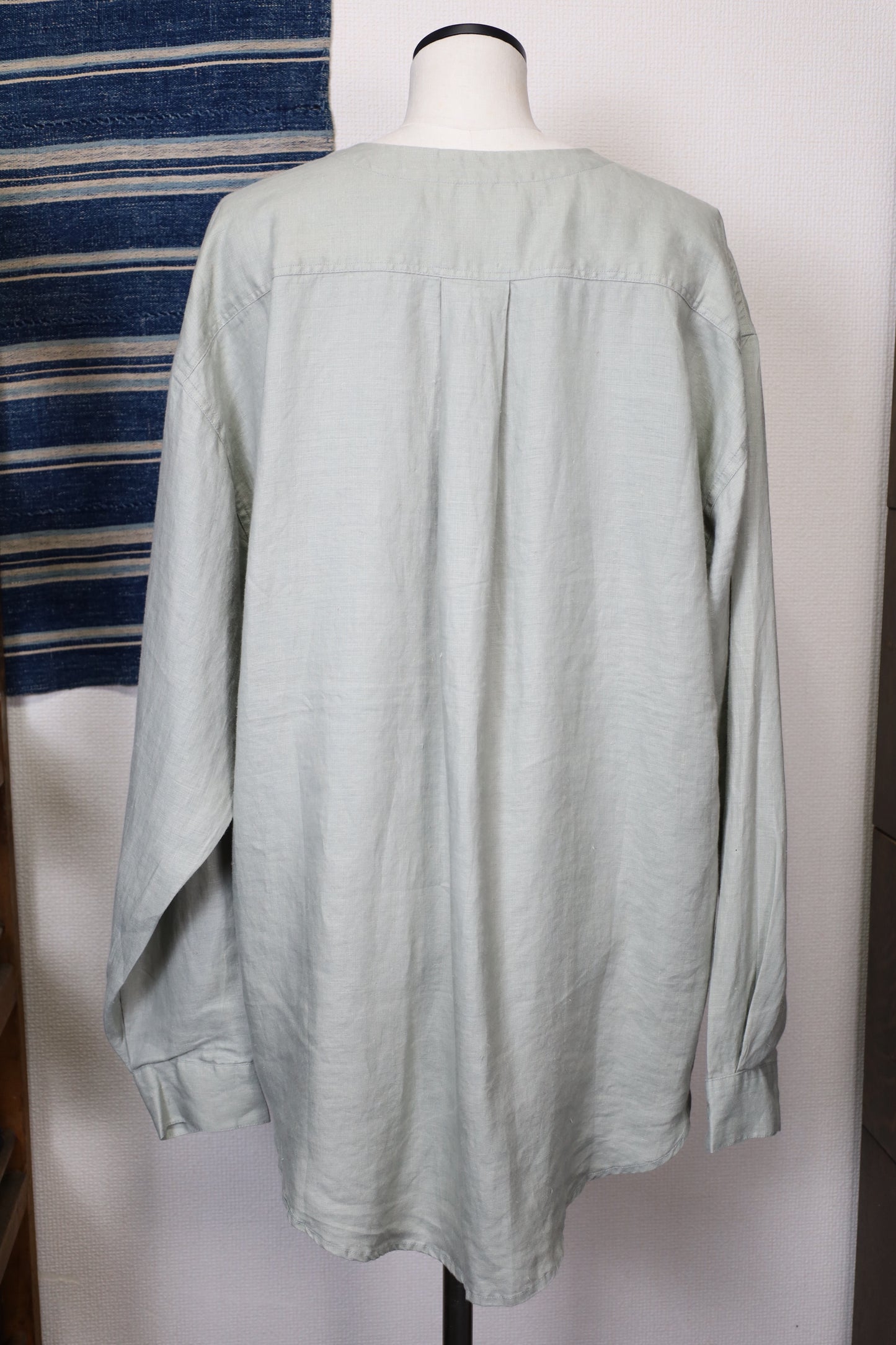 Z618 / 1990's GOOUCH no collar linen shirt
