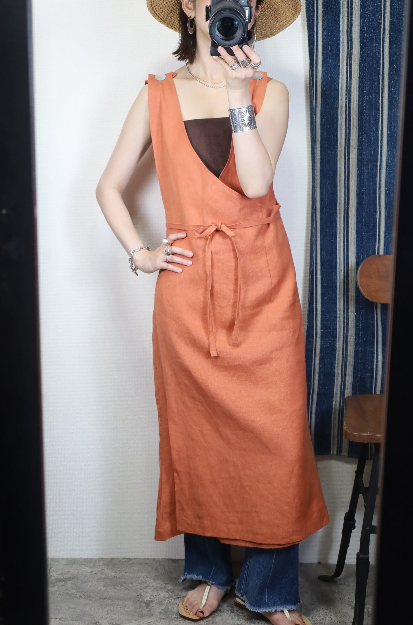 HOWIE apron linen one piece