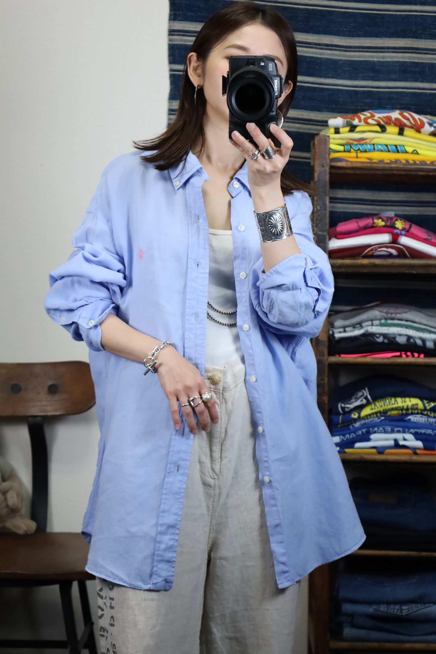 ★605 / 1990's Ralph Lauren classic fit linen shirt