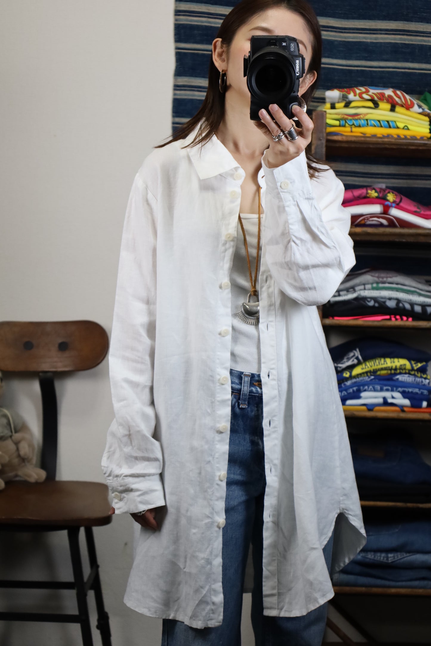 624 / early2000's FLAX linen shirt