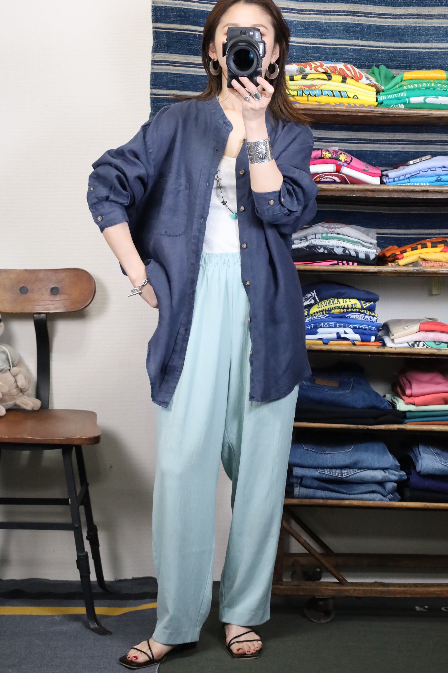 ★616 / 1990's AKA EDDIE BAUER linen shirt