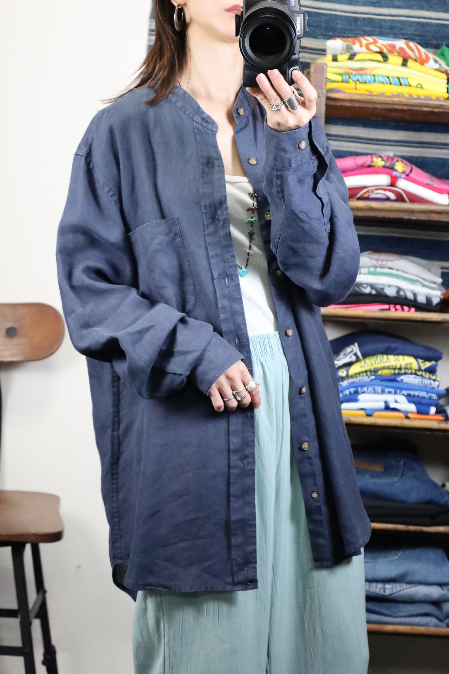 ★616 / 1990's AKA EDDIE BAUER linen shirt