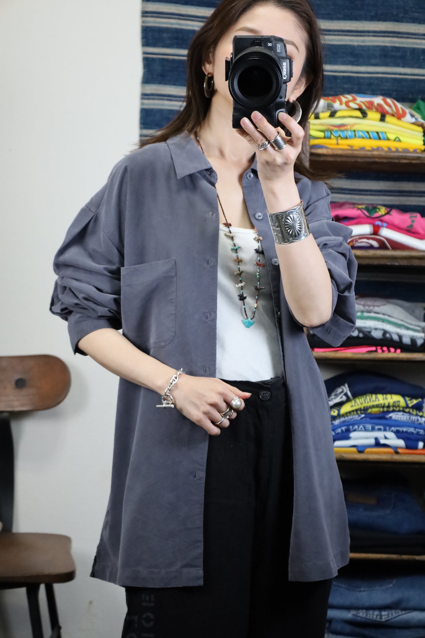 618 / 1990's PERRY ELLIS rayon shirt
