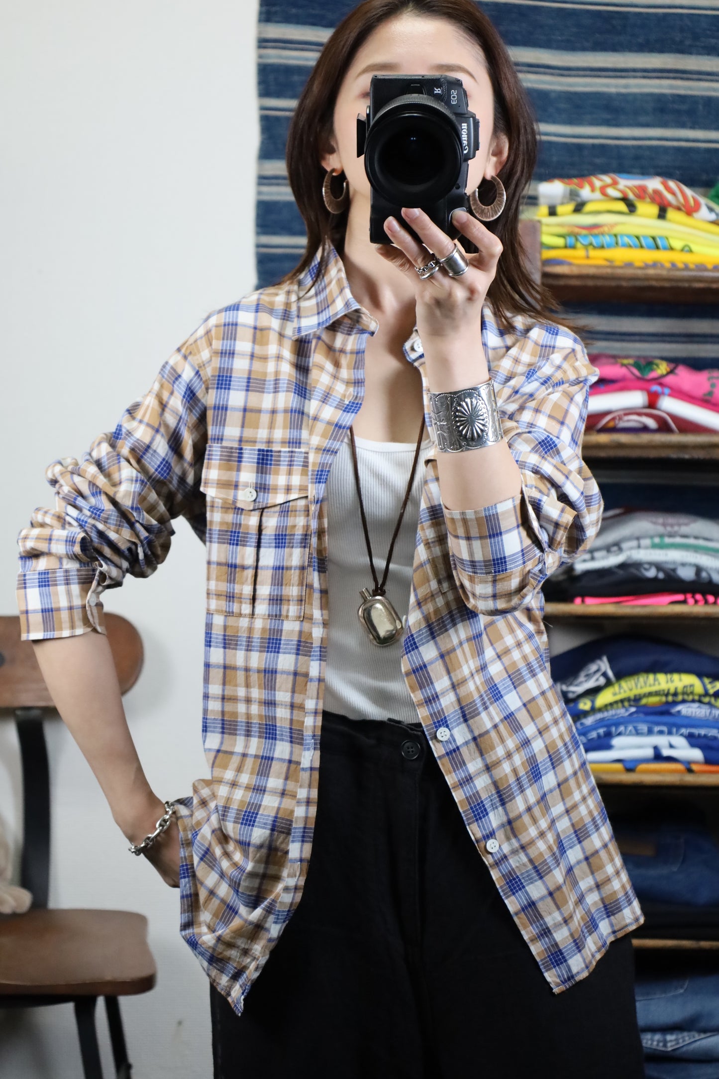 Z629 / 1990's A.P.C. check shirt