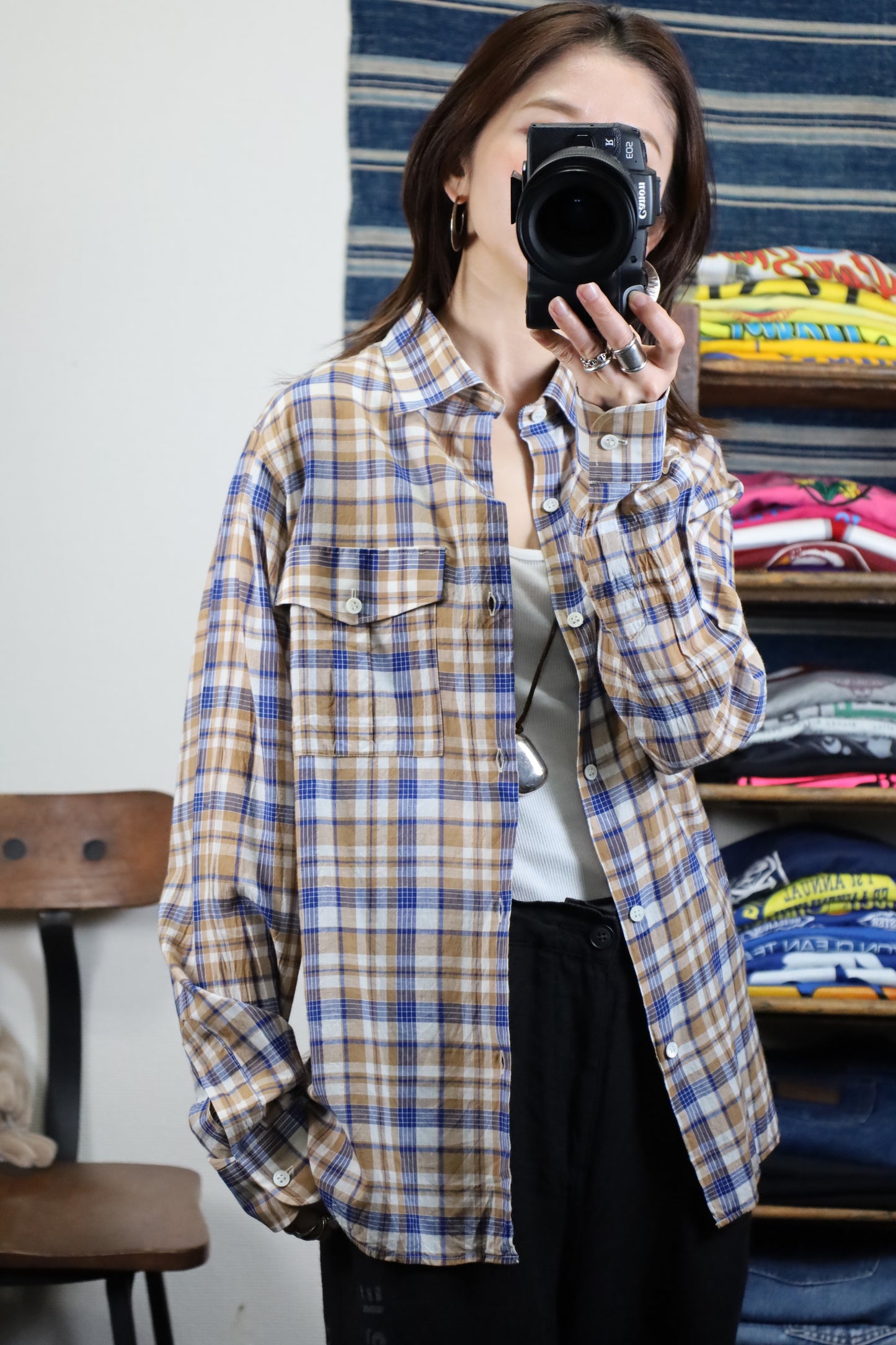 Z629 / 1990's A.P.C. check shirt