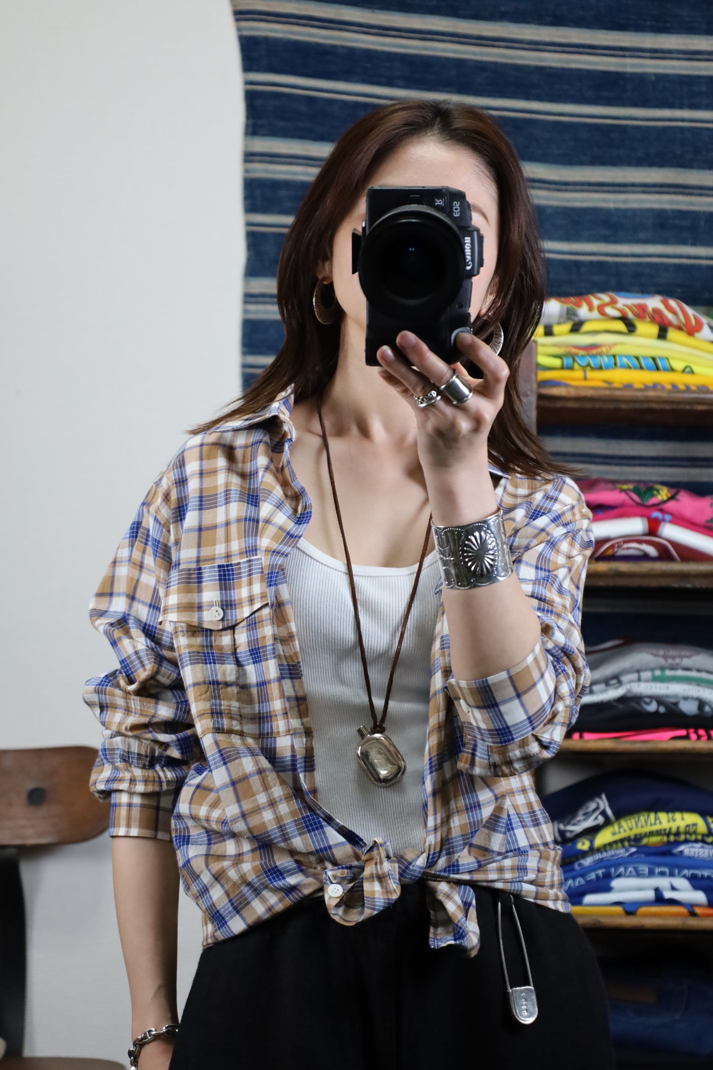 Z629 / 1990's A.P.C. check shirt