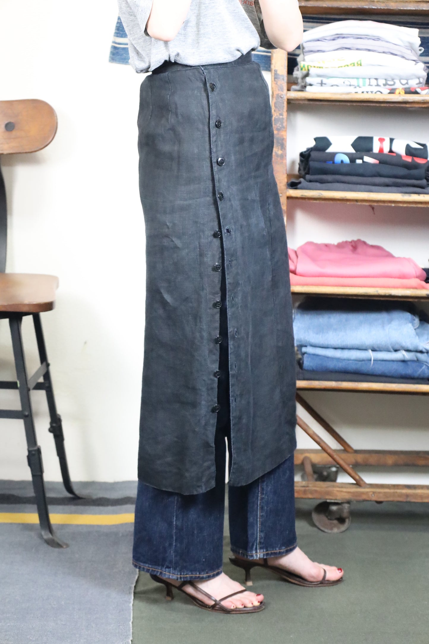 189 / early2000's finity linen skirt