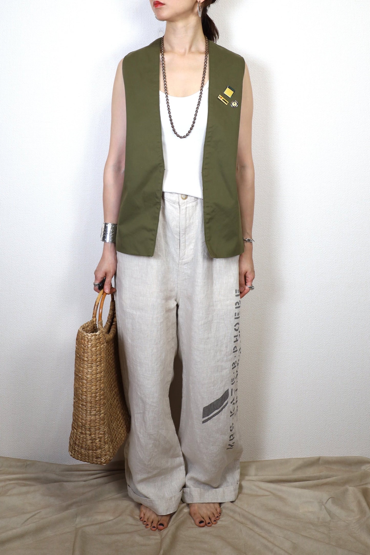 HOWIE 2WAY PINS VEST(Khaki)