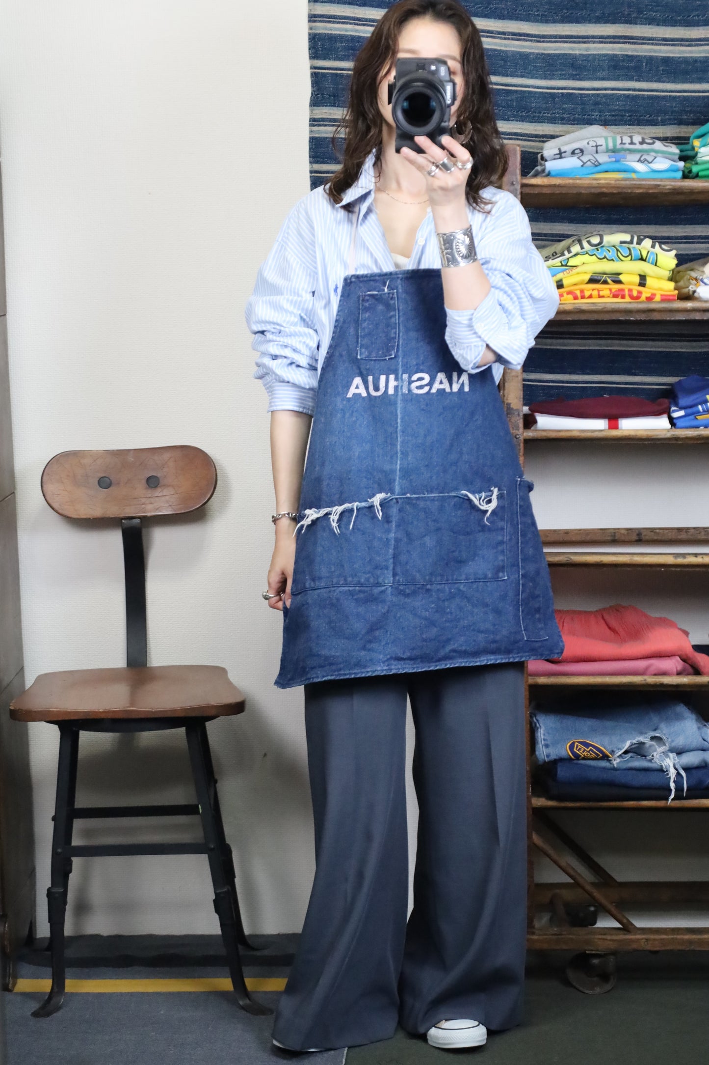 A700 / 1990's OLD Ralph Lauren Blue Stripe Shirt MARLOWE