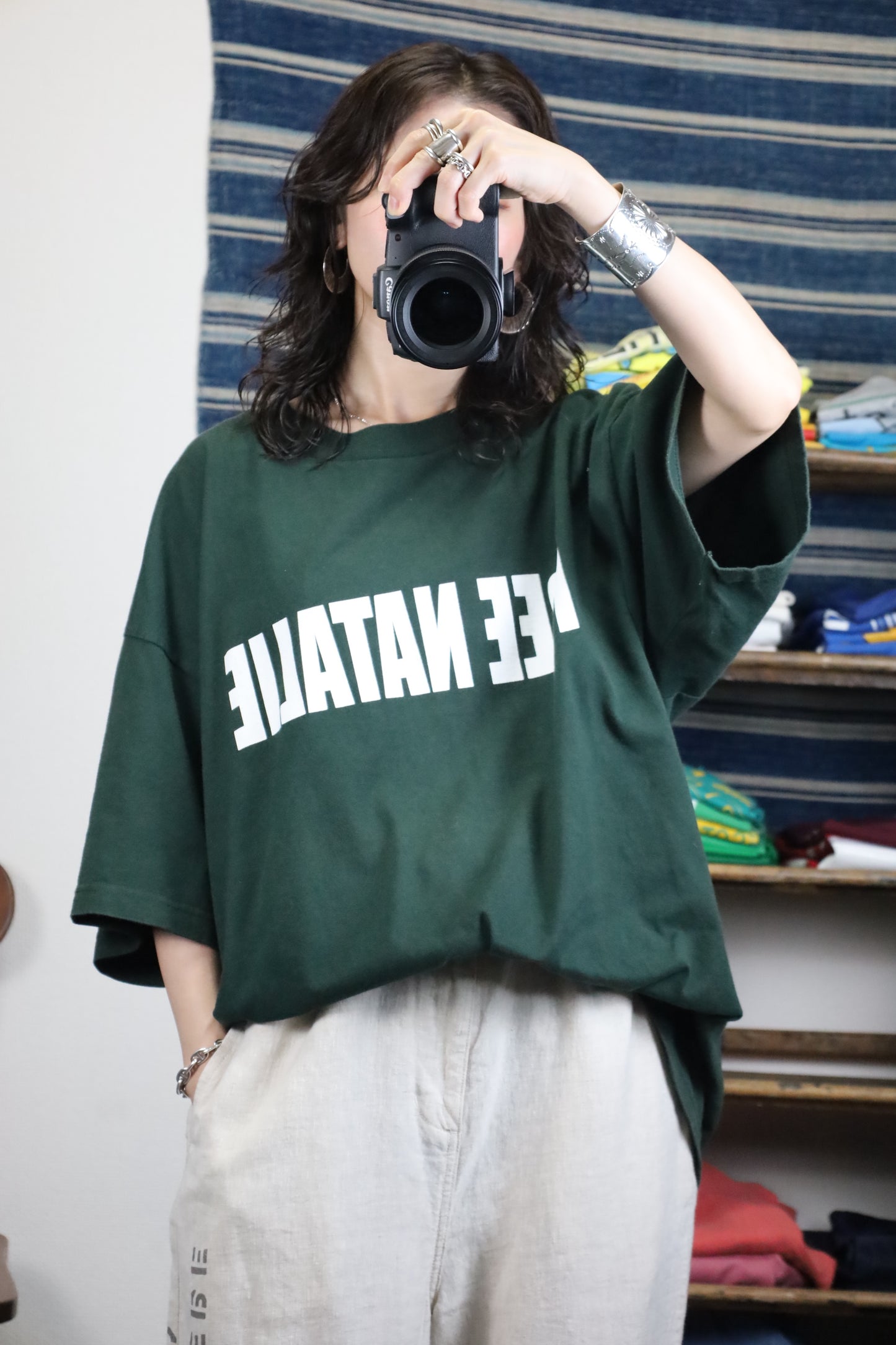 Z625 / 1990's OLD giant Print Tee FREE NATALIE