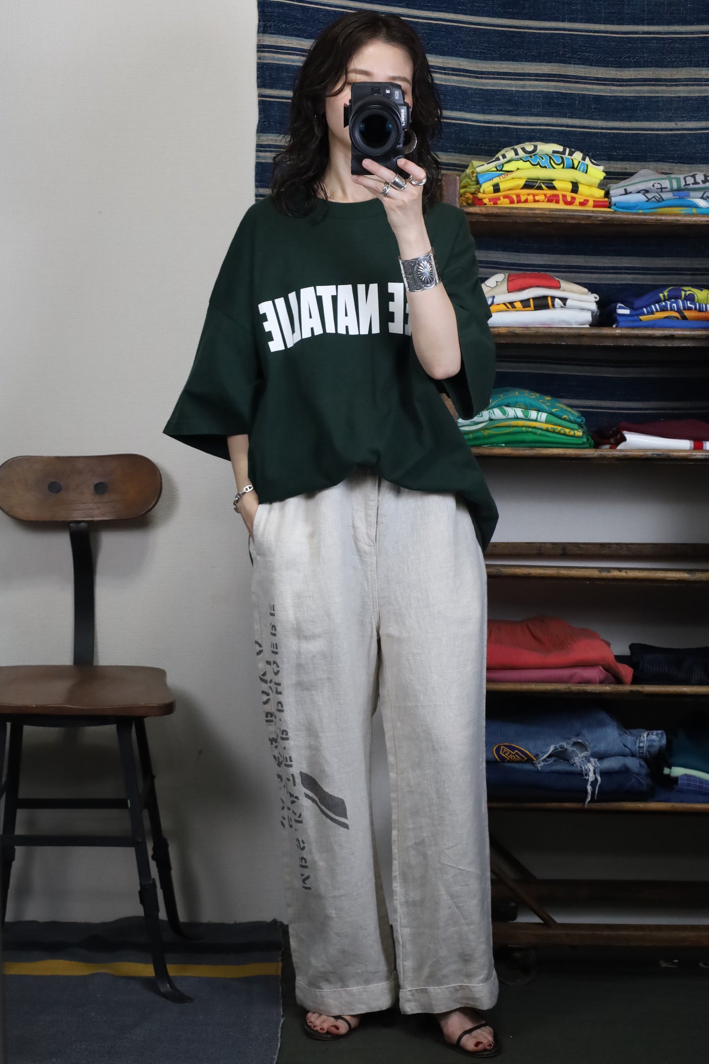 Z625 / 1990's OLD giant Print Tee FREE NATALIE