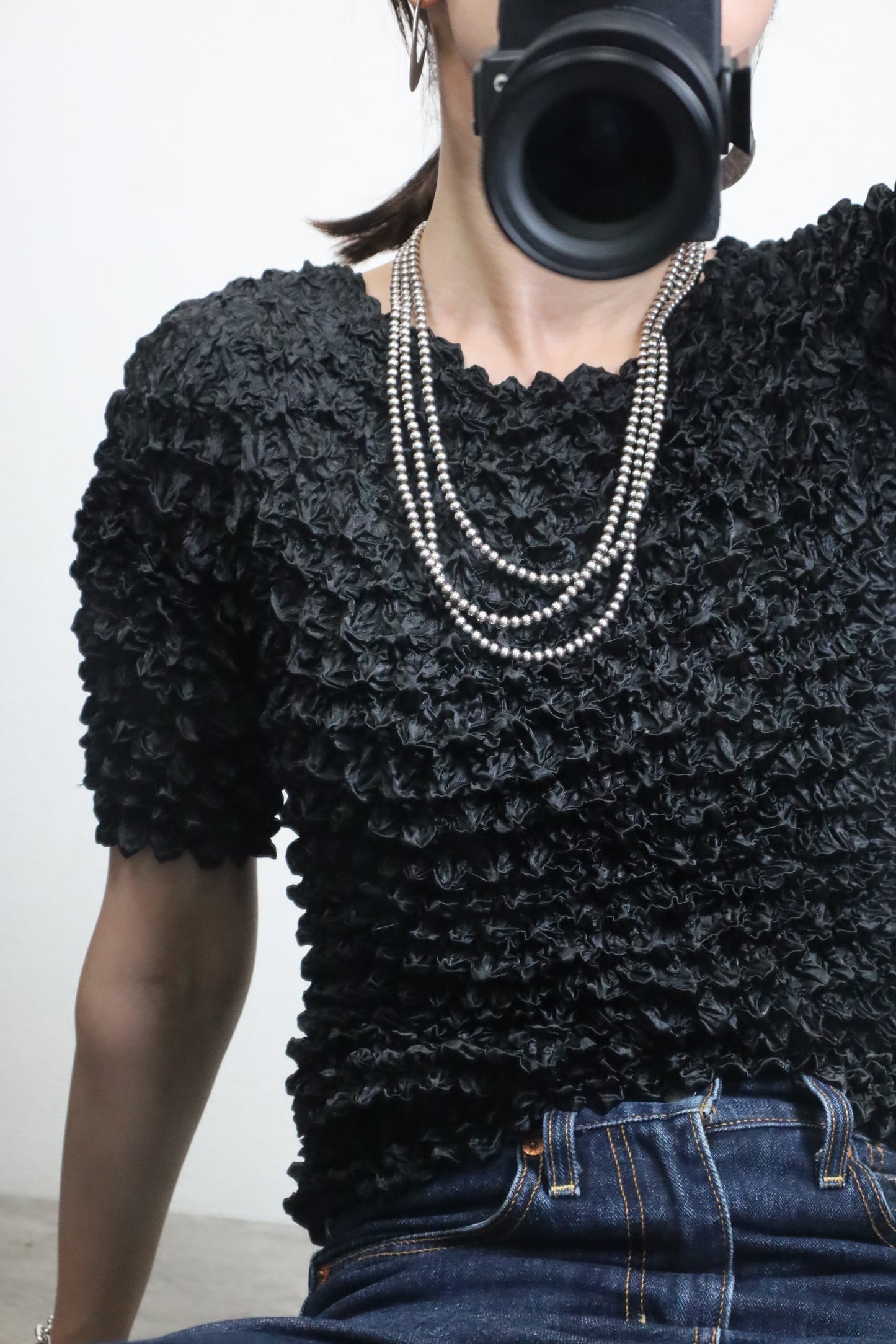 E180 / popcorn knit design Tee