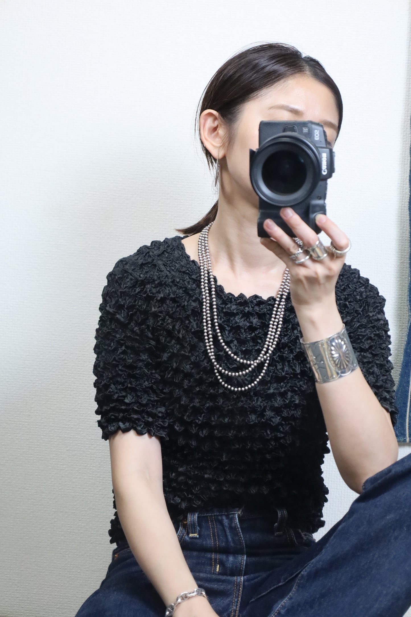 E180 / popcorn knit design Tee