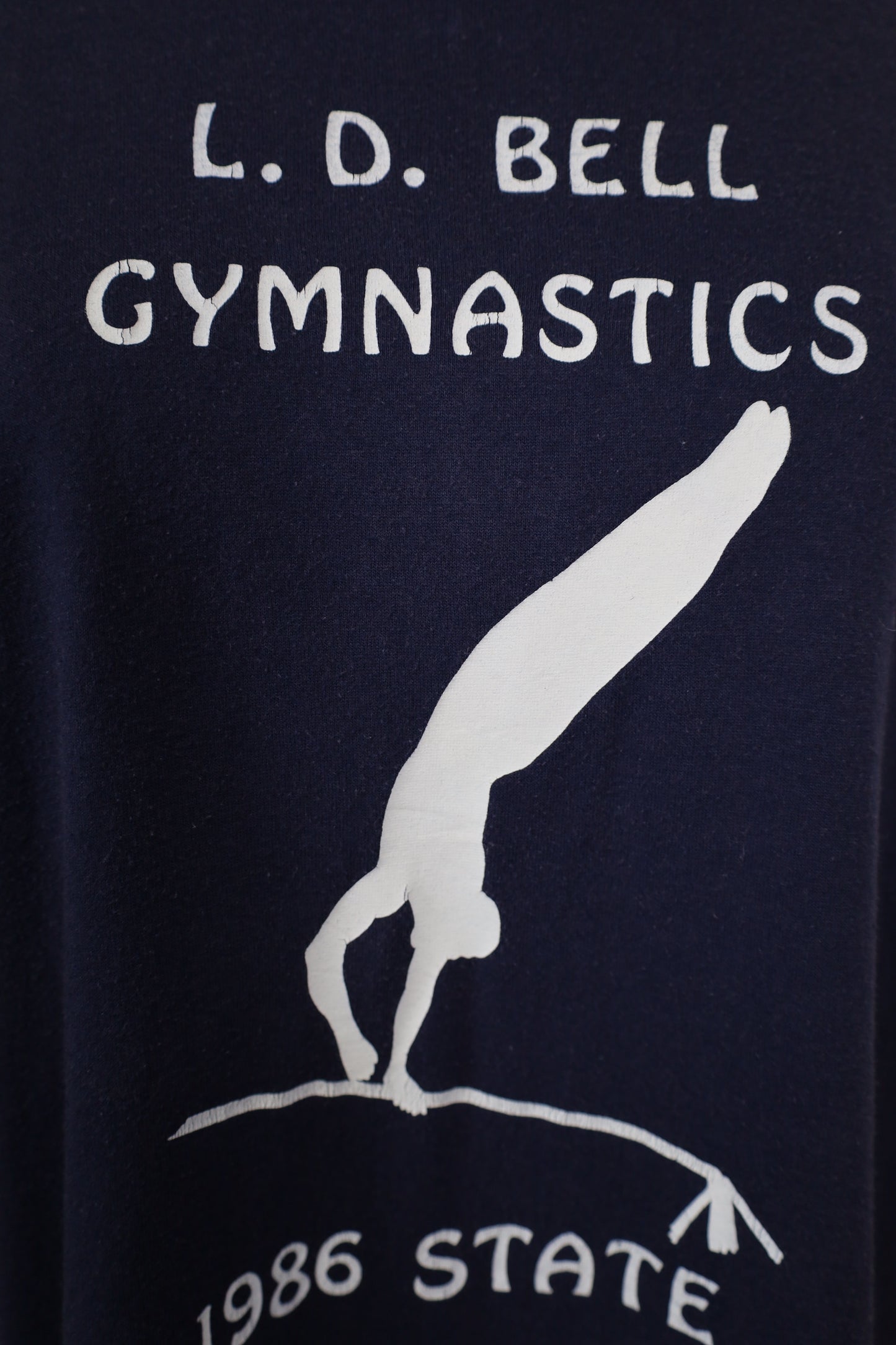 Z810 / 1980's OLD Sports Wear LD BELL GYMNASTICS Print T-Shirt