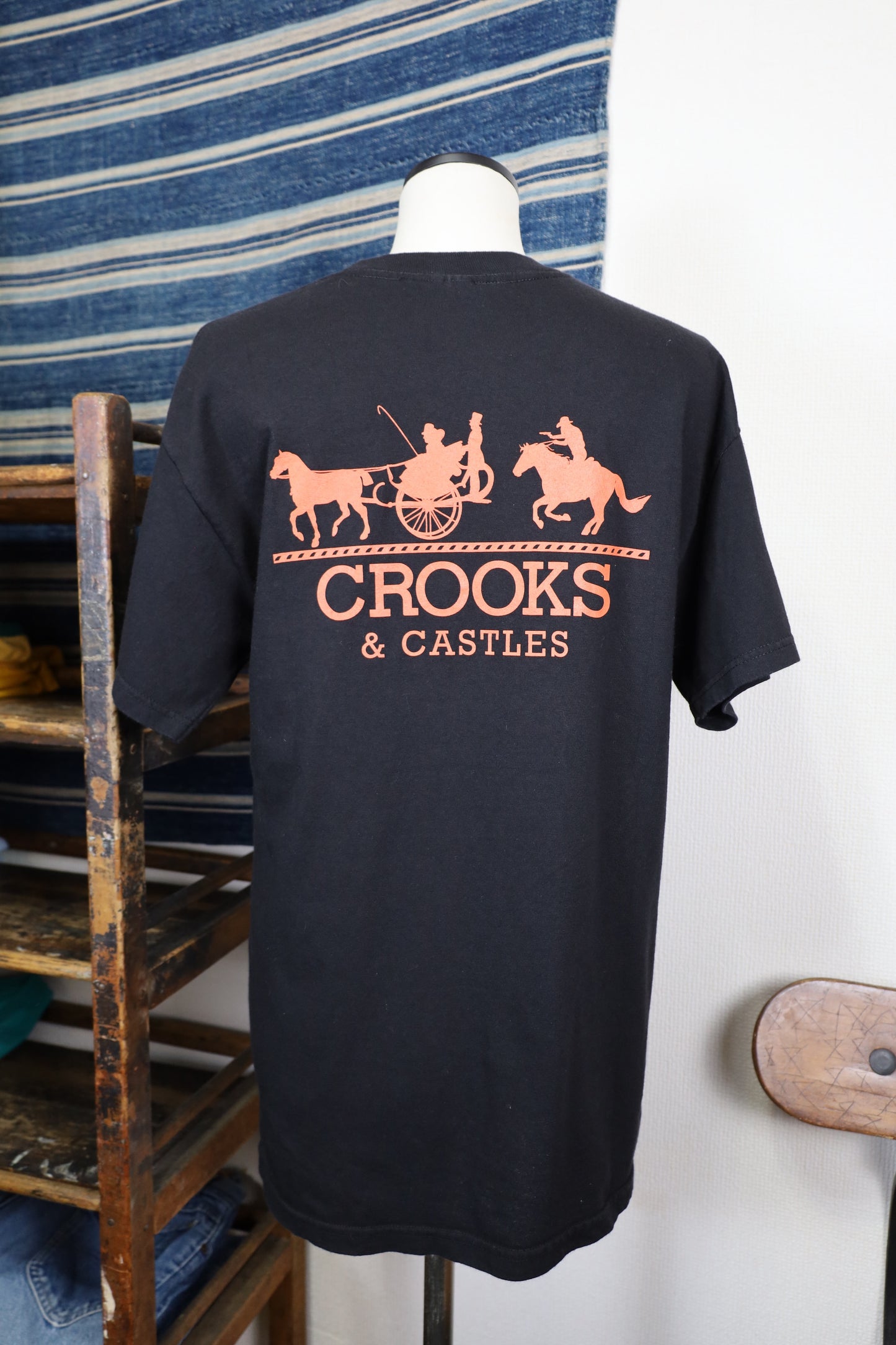 Z177 / 2000's USED CROOKS Print T-Shirt Good Print