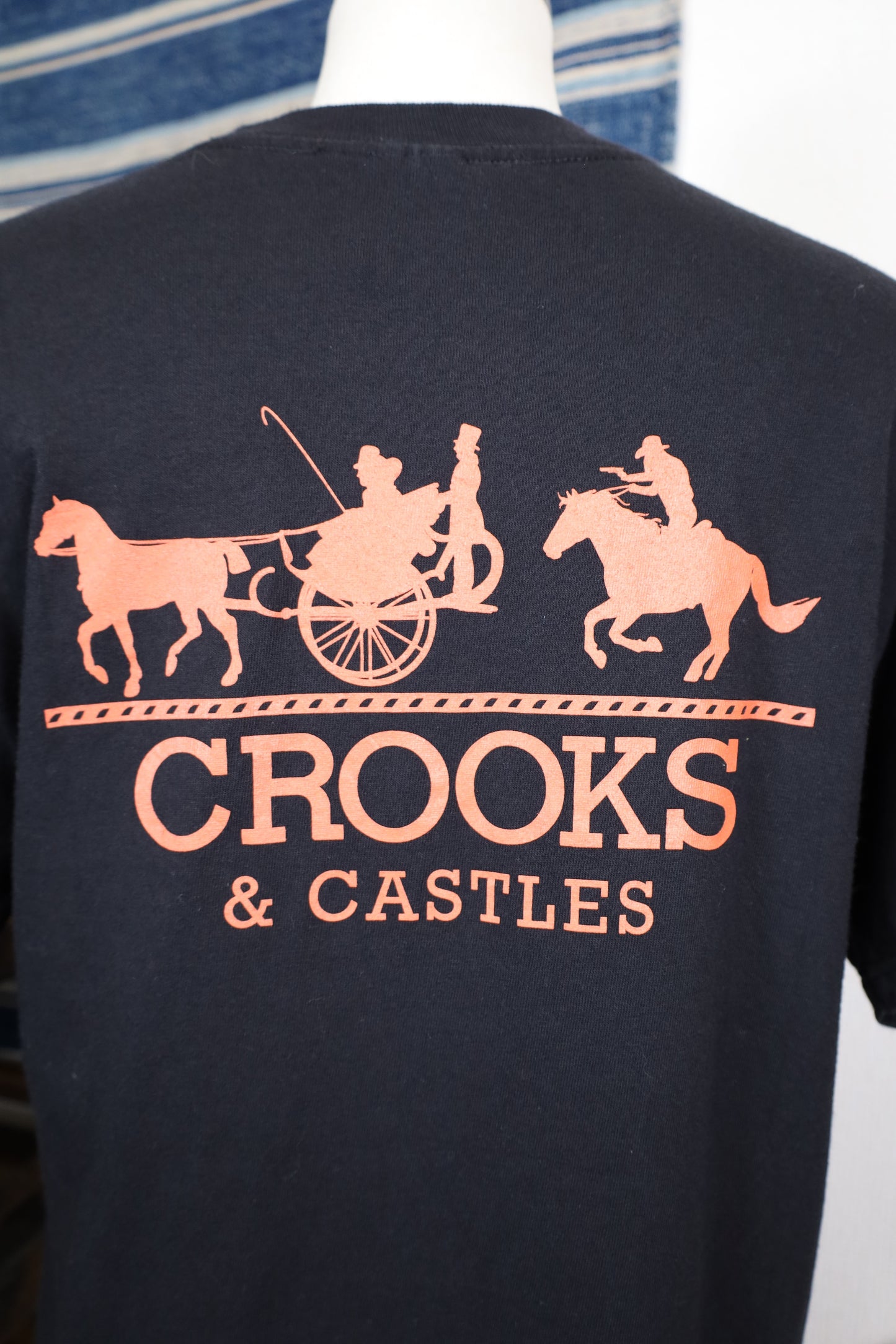 Z177 / 2000's USED CROOKS Print T-Shirt Good Print