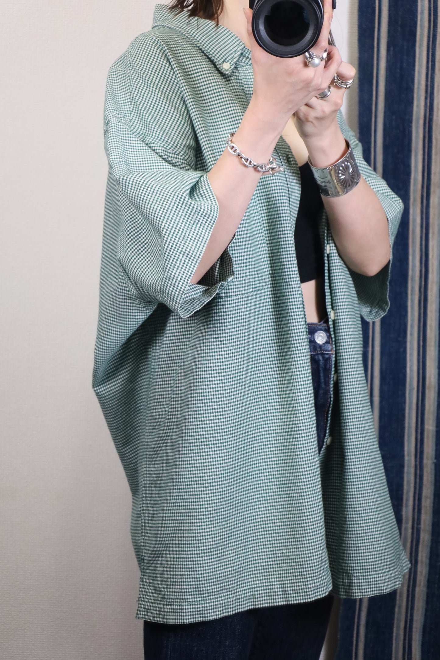 Z294 / 1990's OLD OLD NAVY Gingam Check Shirt