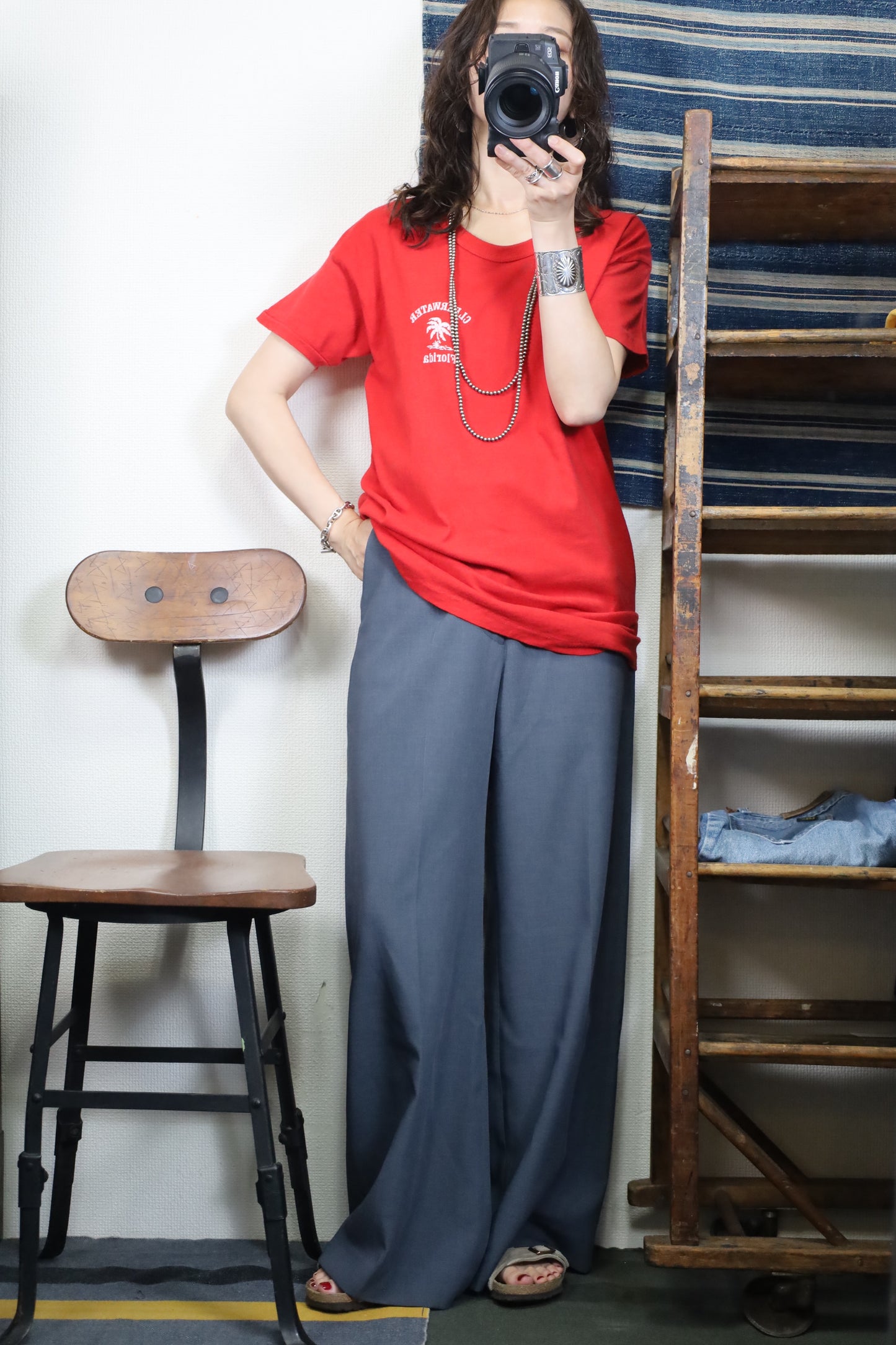 B540 / 1990's OLD Sherry CLEARWATER Print T-Shirt