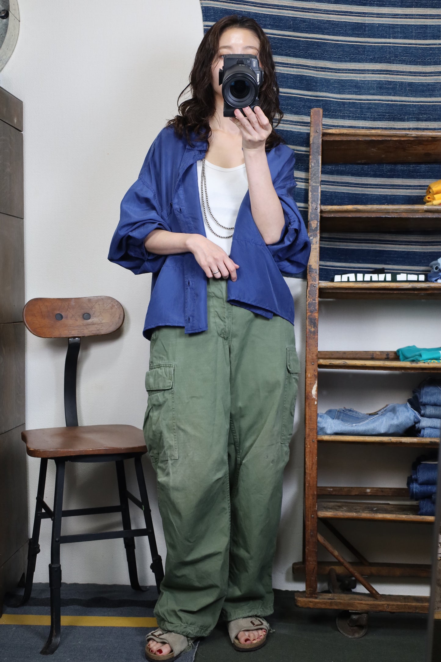 B411 / 1990's UNKNOWN silk shirt