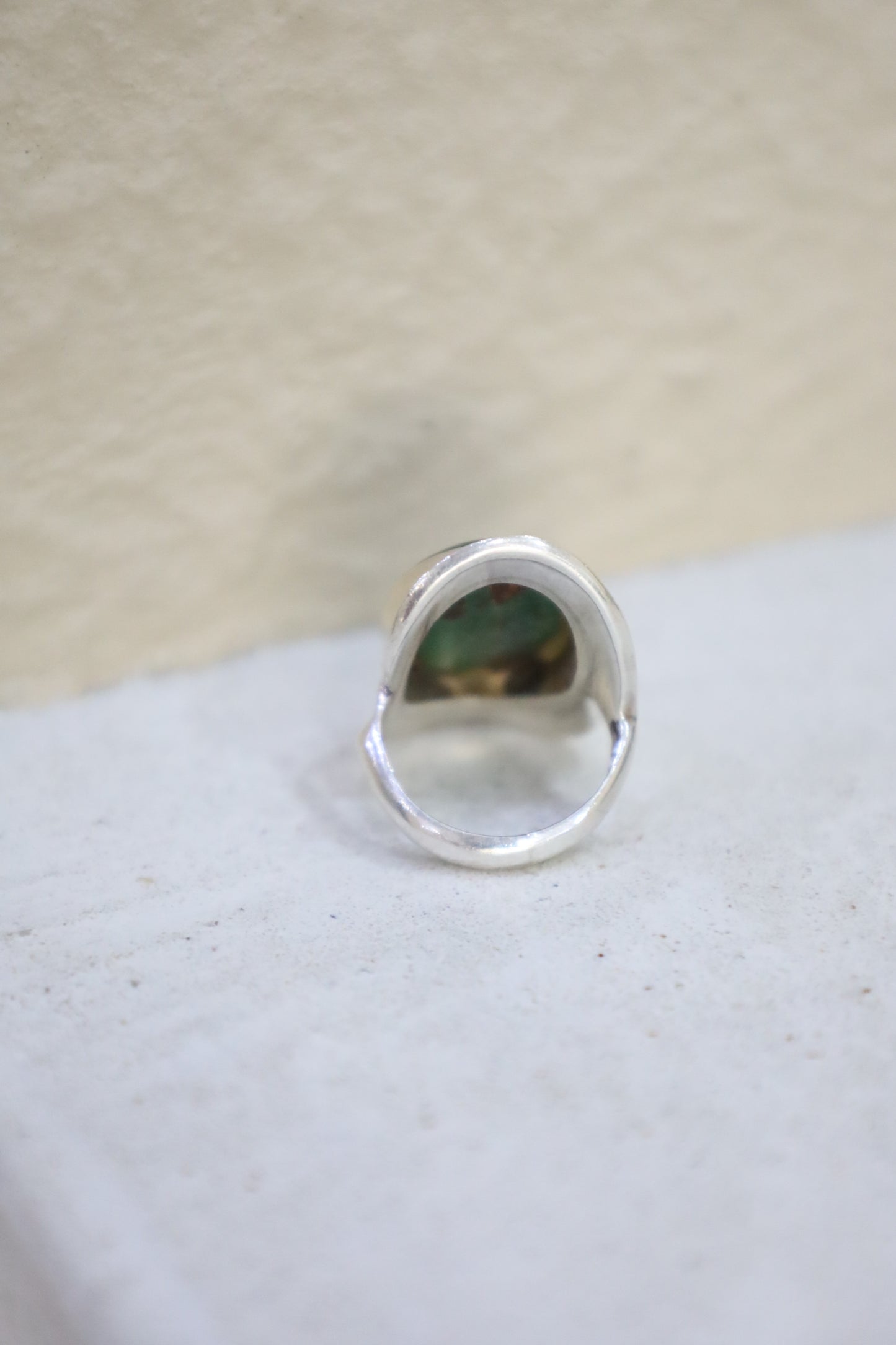 81 / silver 925 Green Jasper ring