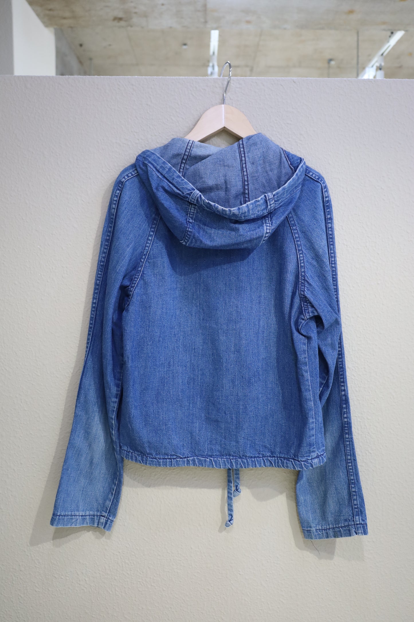 Z715 / 1990's CREAM JEANS denim hooded jacket