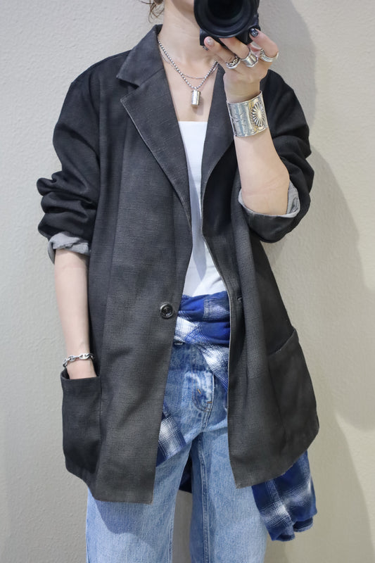 HOWIE black spray fade tailored jacket (taupe)