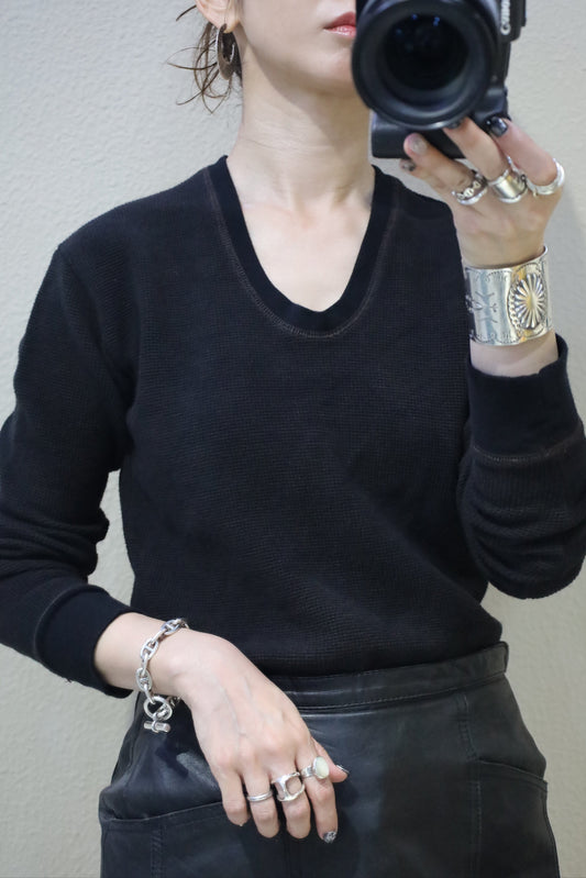 HOWIE black overdye thermal long Sleeve (Overdyed Brown to Black)