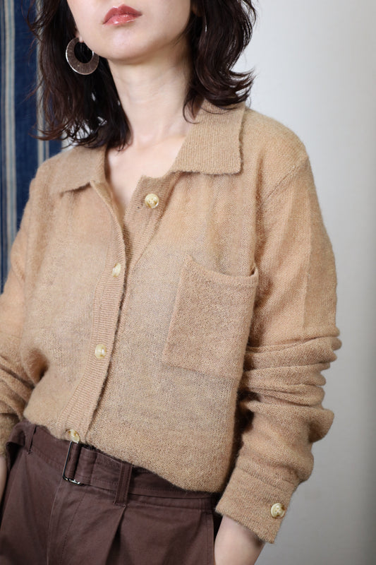HOWIE polo knit cardigan (beige)