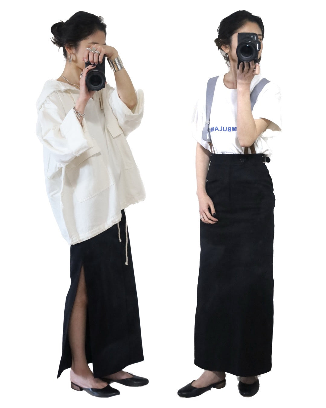HOWIE SIDE SLIT SKIRT(Black)