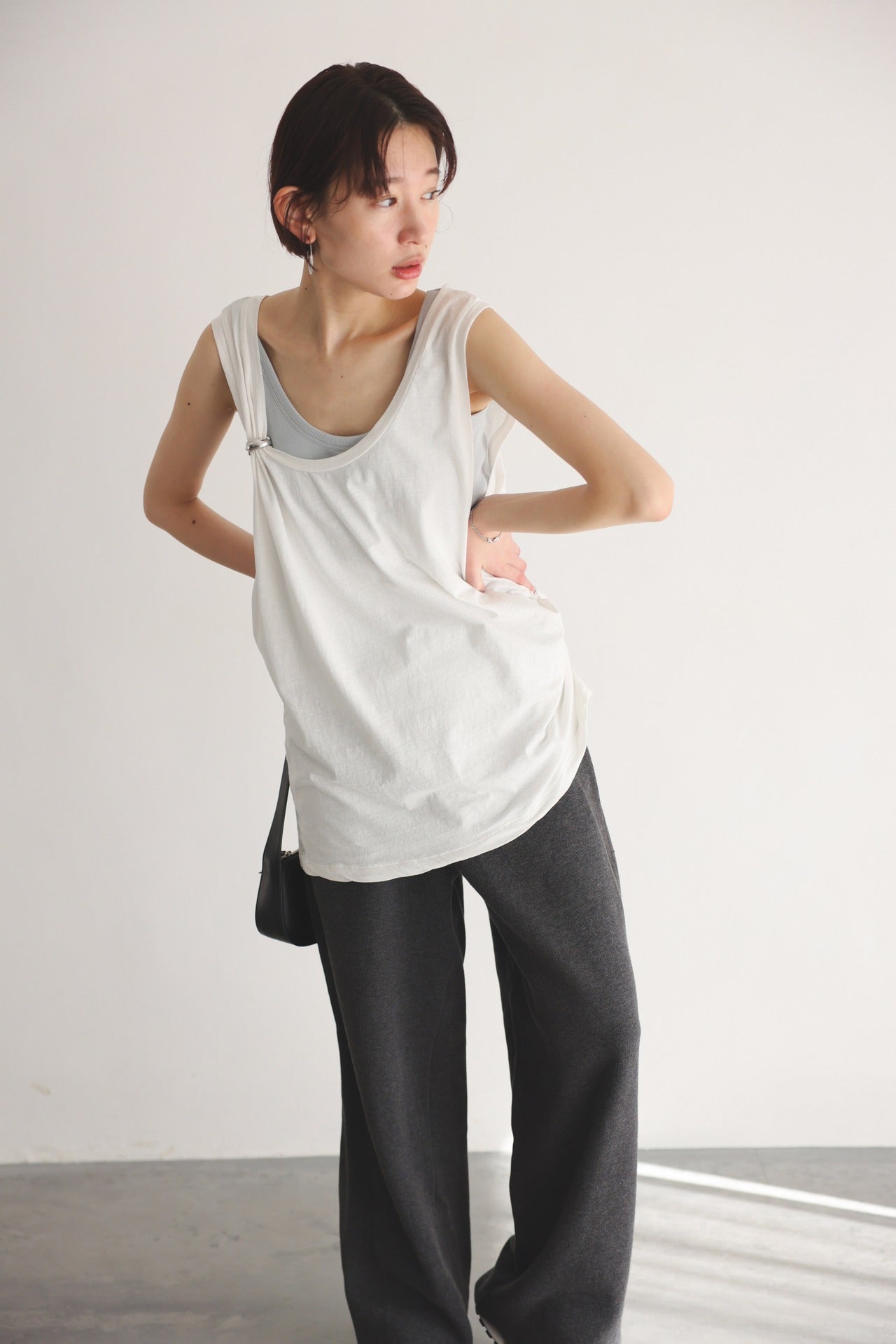 2WAY Shirring Tank (white)