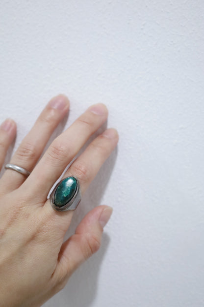 silver ring Chrysocolla