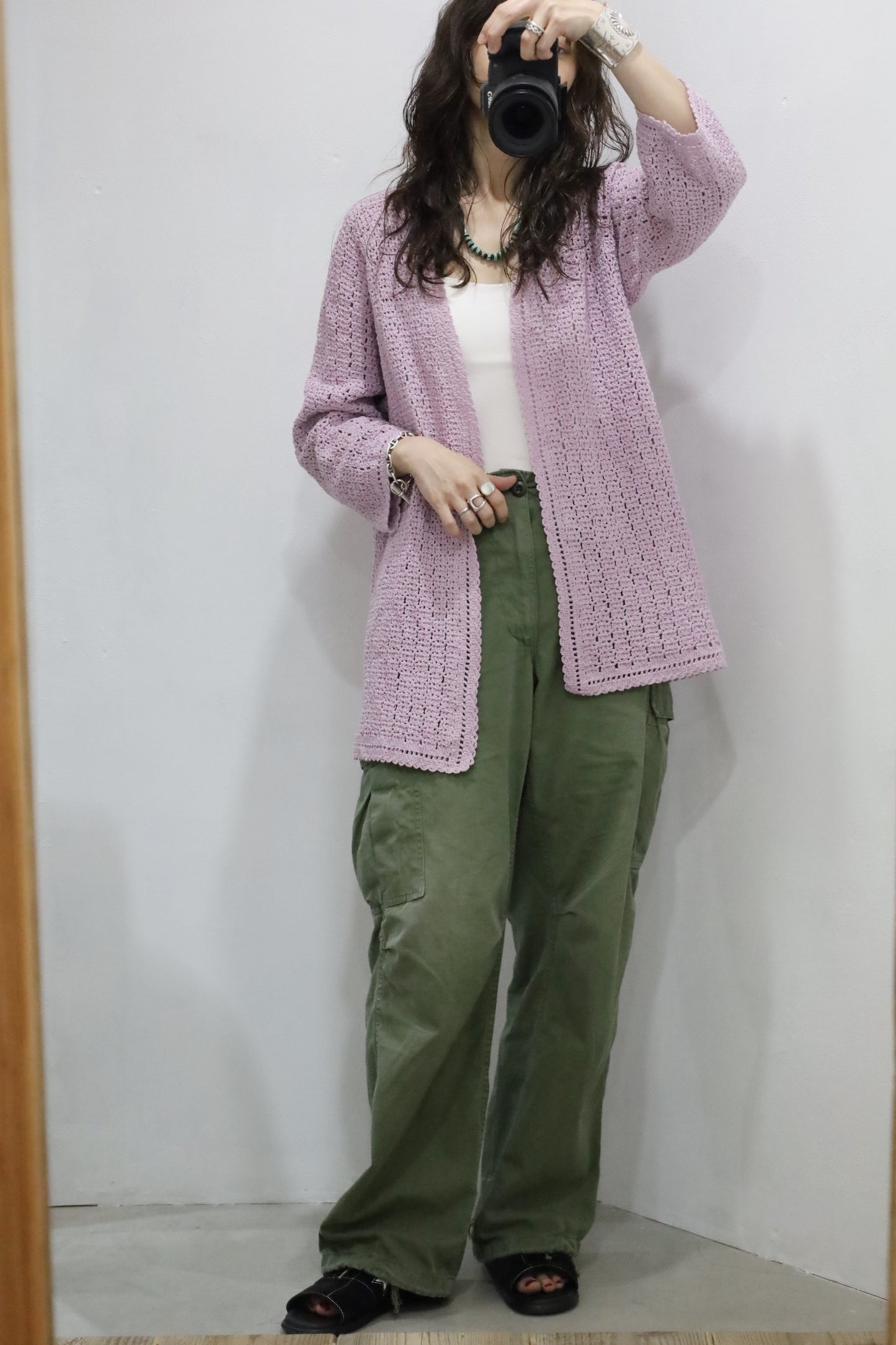 A853 / UNKNOWN crochet knit cardigan