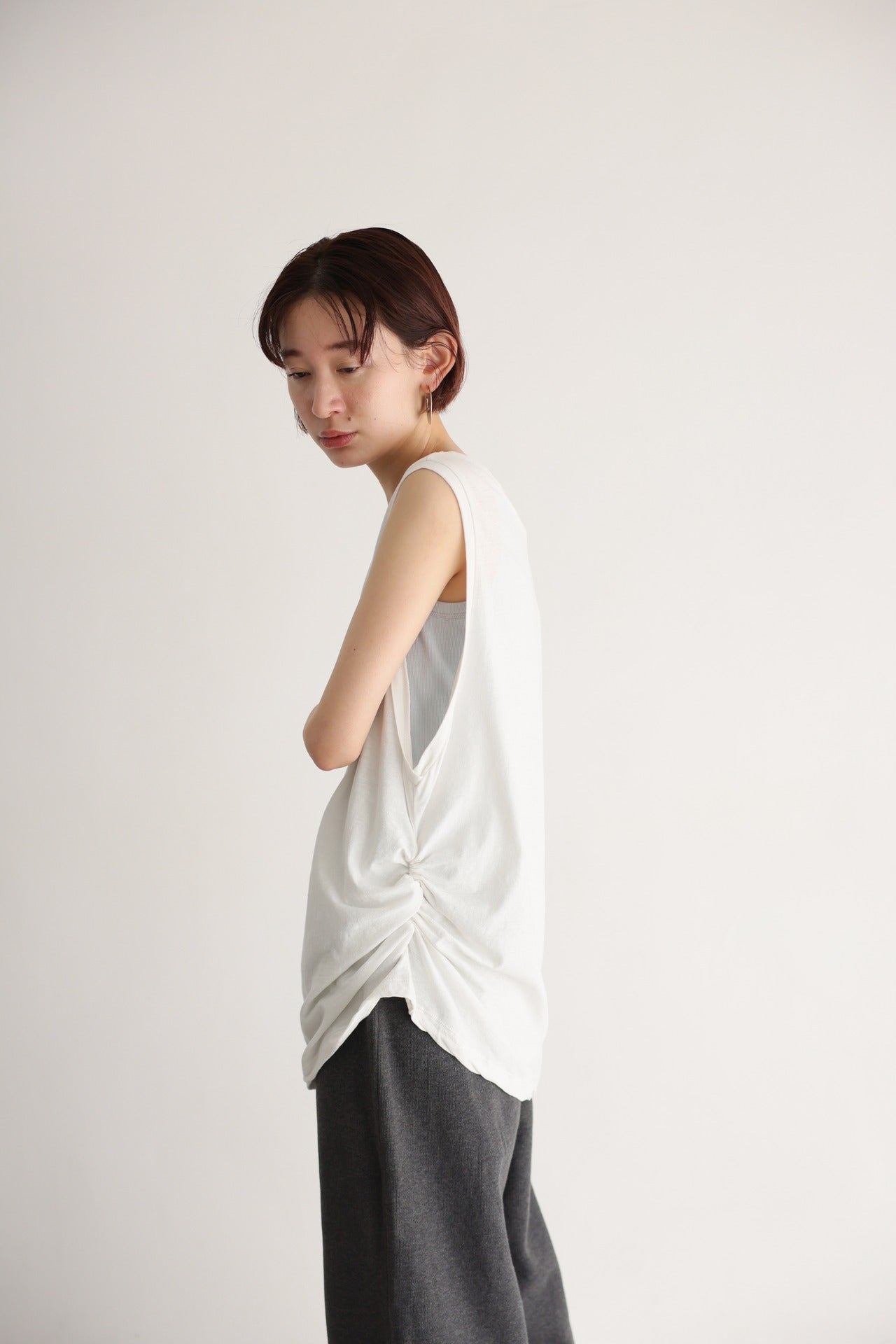 2WAY Shirring Tank (white)