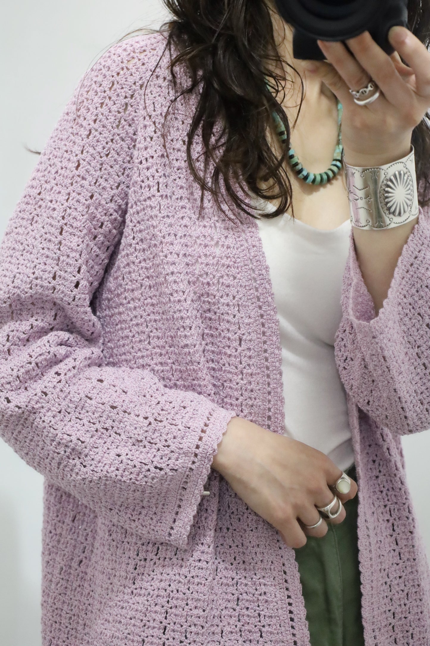 A853 / UNKNOWN crochet knit cardigan
