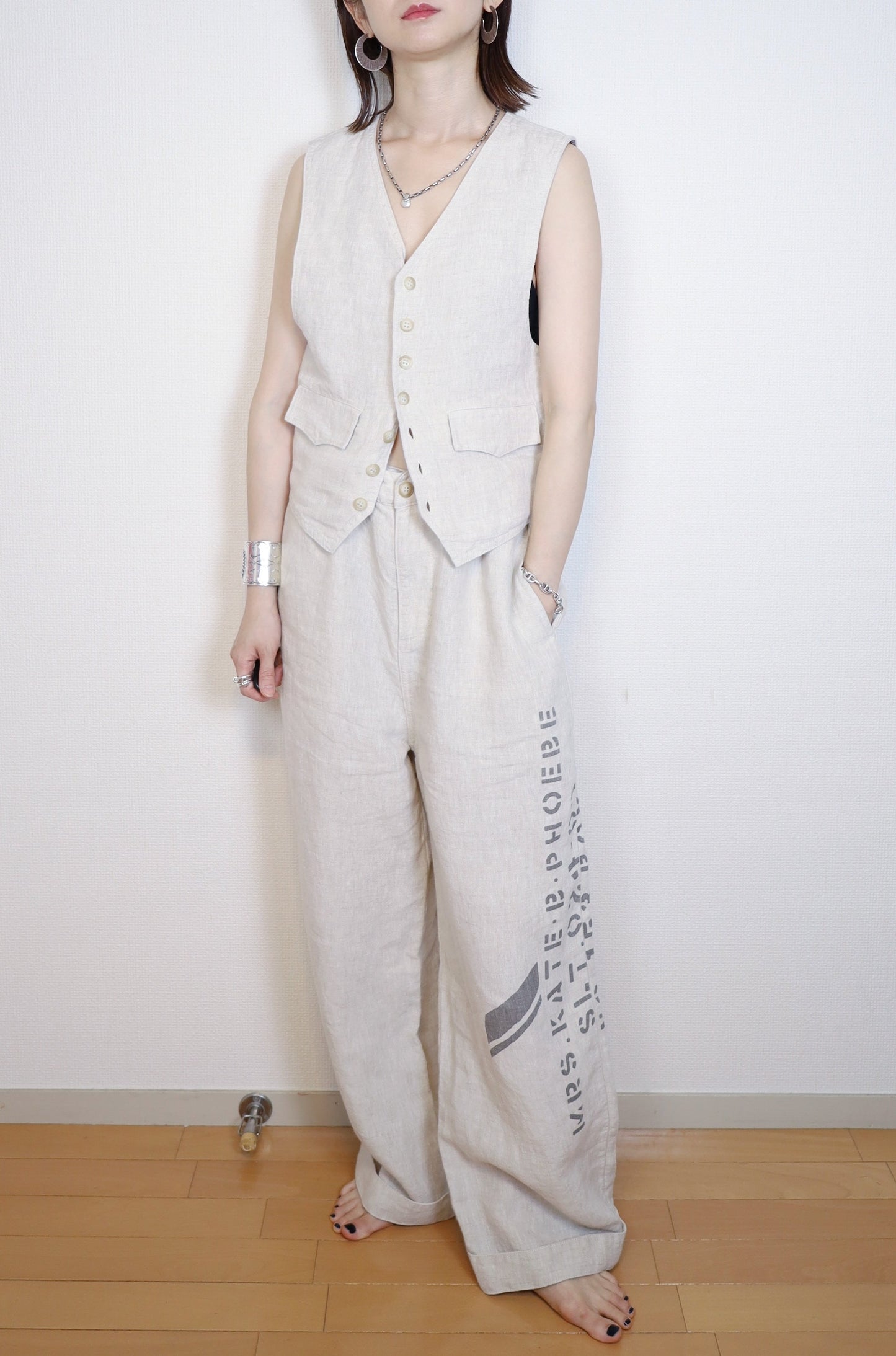 HOWIE linen vest (beige)