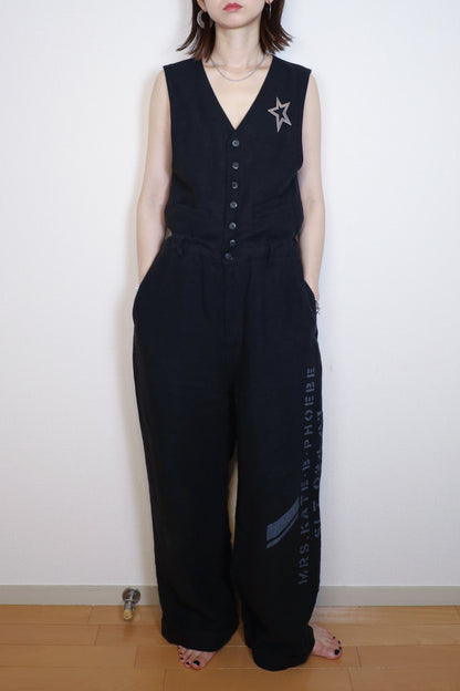 HOWIE linen vest (black)