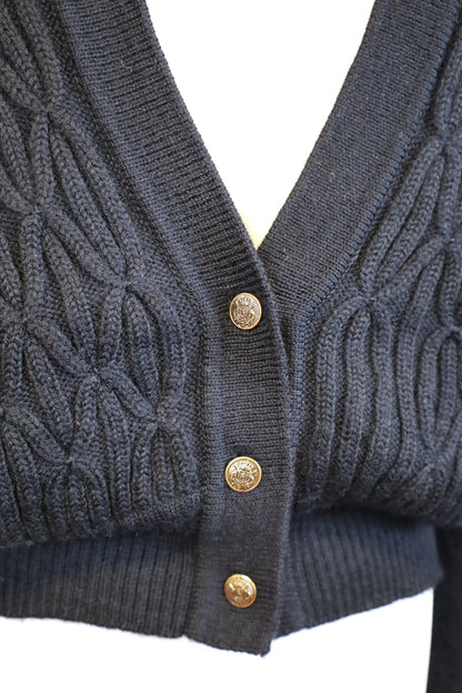 L71 / 1990's Ki Clayton Gold Botton Cable Cardigan