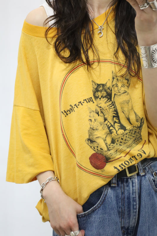 B954 / 1990's UNKNOWN cat print tee