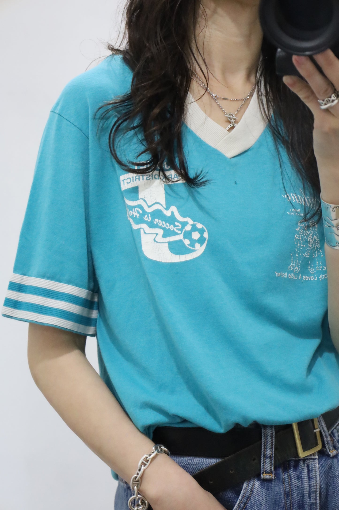 B748 / 1990's SOFFE SHIRTS Football tee