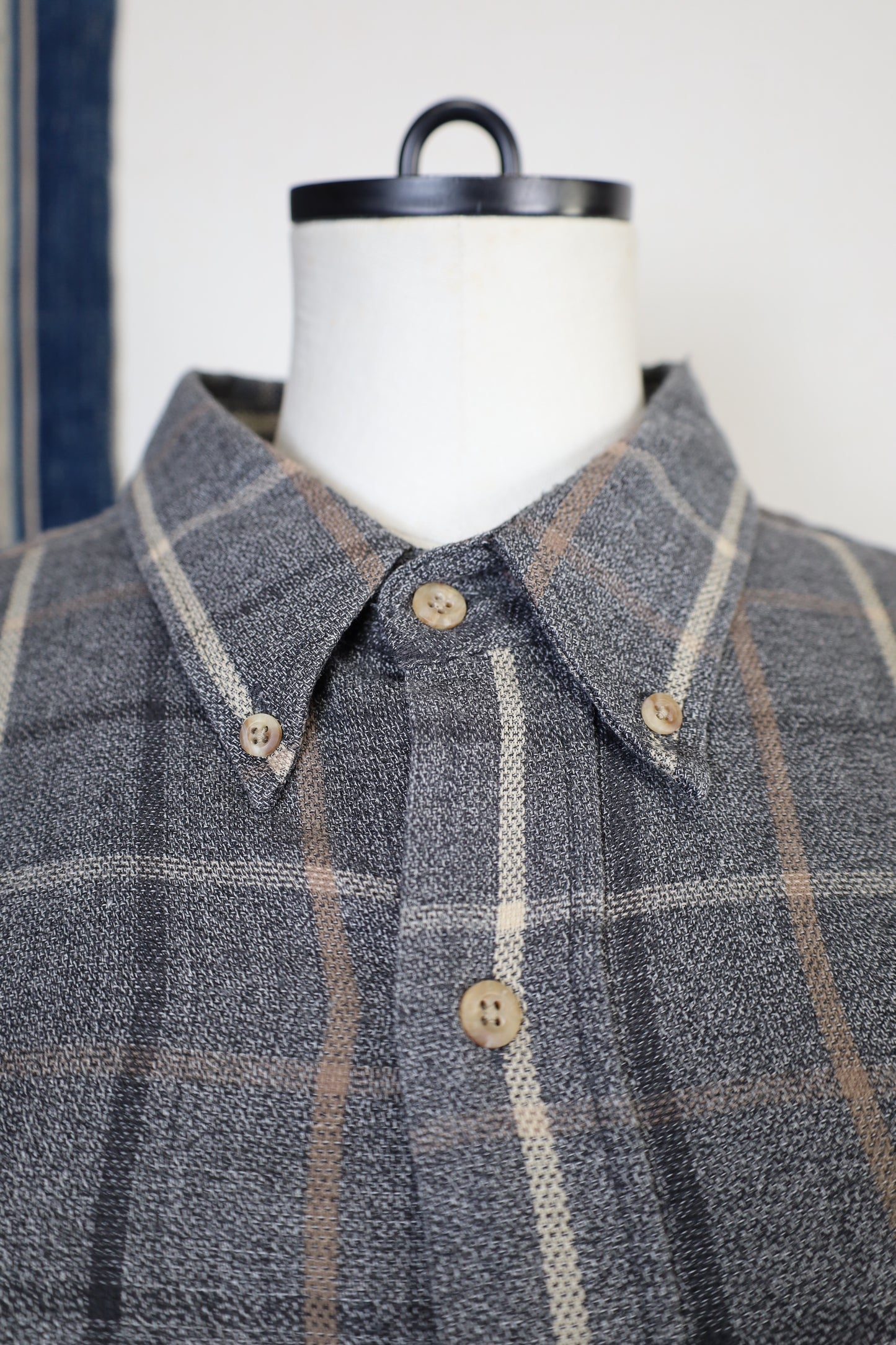 Z411 / 1990's OLD NATURAL ISSUE Check pattern Shirt