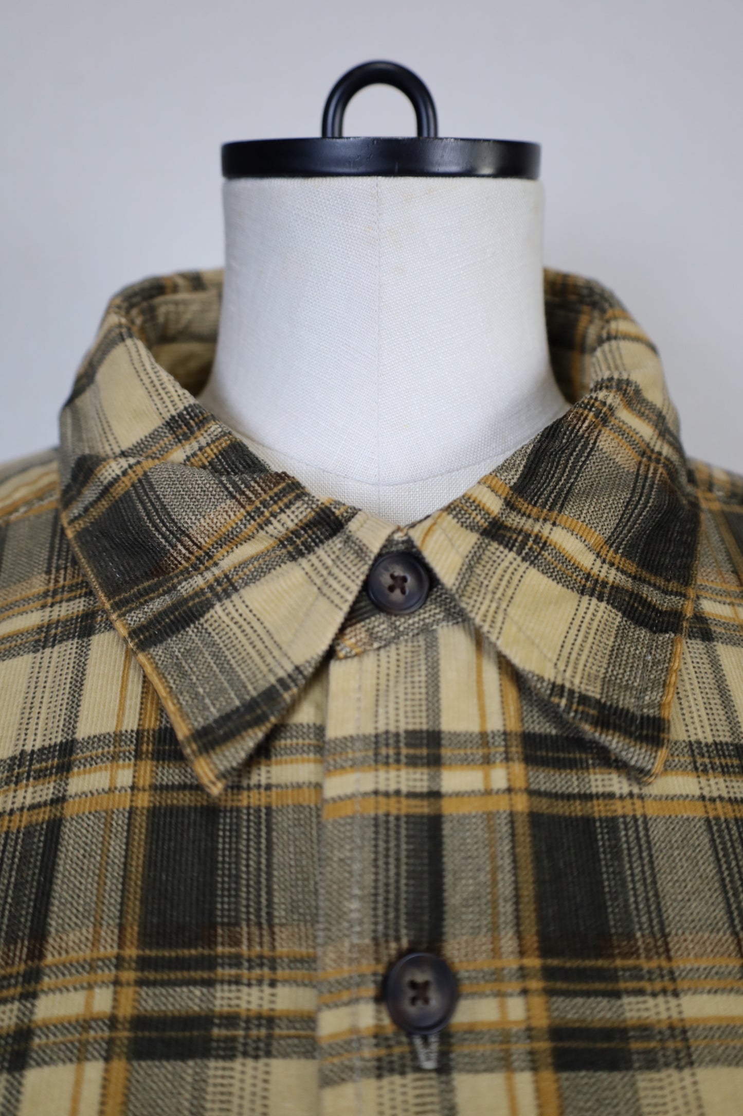 Z453 / 1990's OLD BOAT HOUSE ROW Check pattern Corduroy Shirt