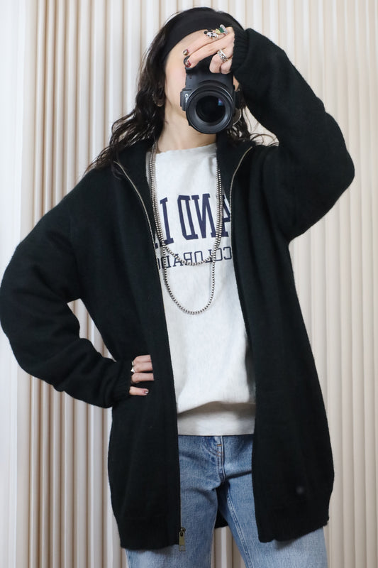 A1009 / 1990's ALPACA IMPORTS HAND KNIT full zip cardigan