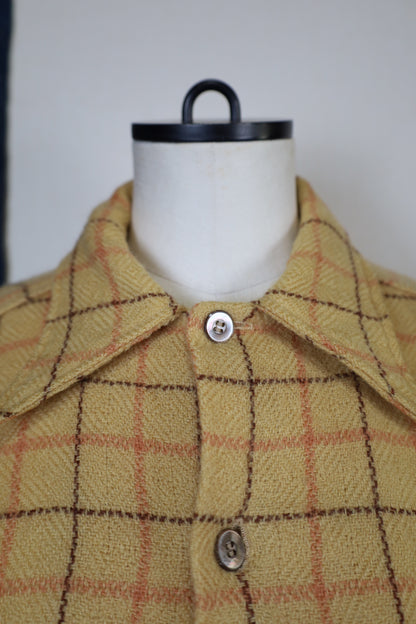 B135 / 1970's Vintage Customneedle Tailoring Wool Check Shirt